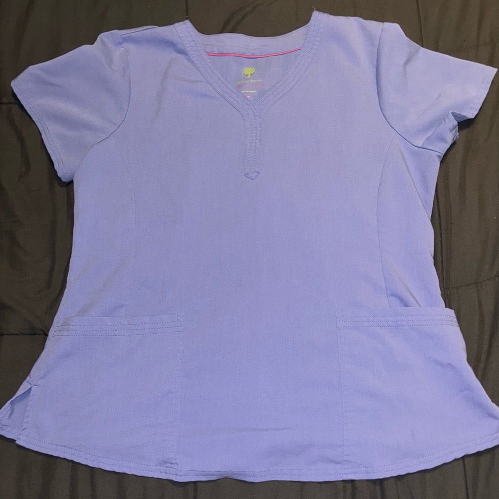 Purple Healing Hands V-Neck Scrub Top